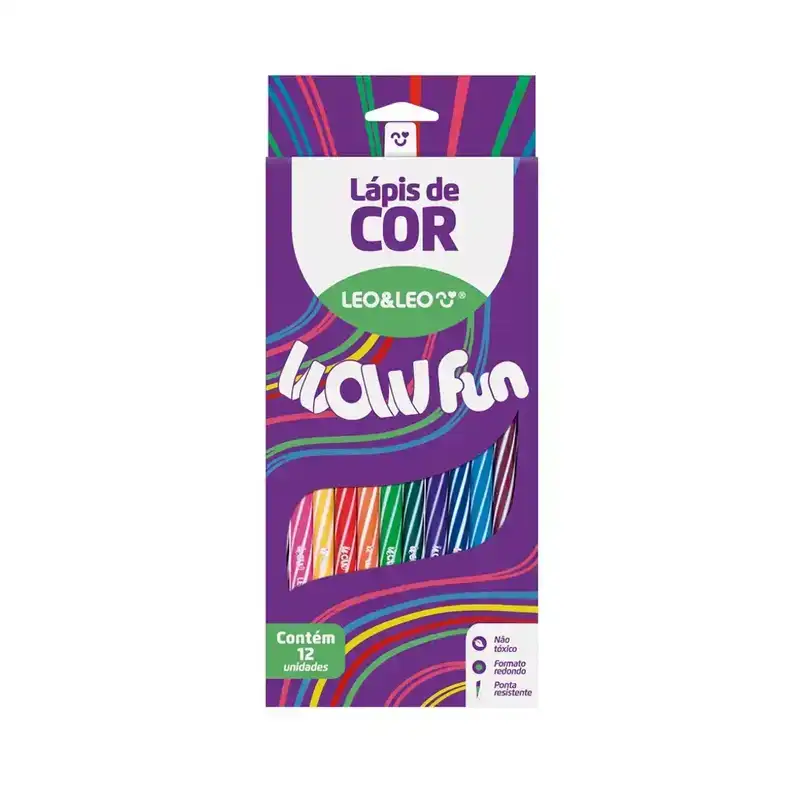 Lápis De Cor 12 Cores Wow Fun Leo&Leo