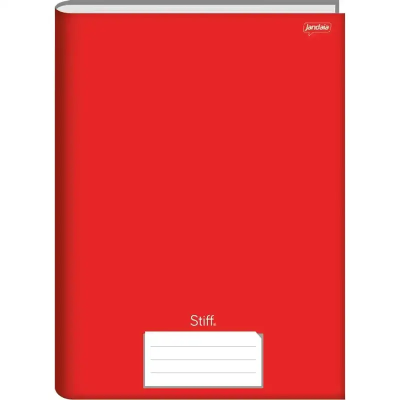 Caderno Brochura Universitário Vermelho Capa Dura 96 Folhas Stiff - Pacote com 5 Unidades