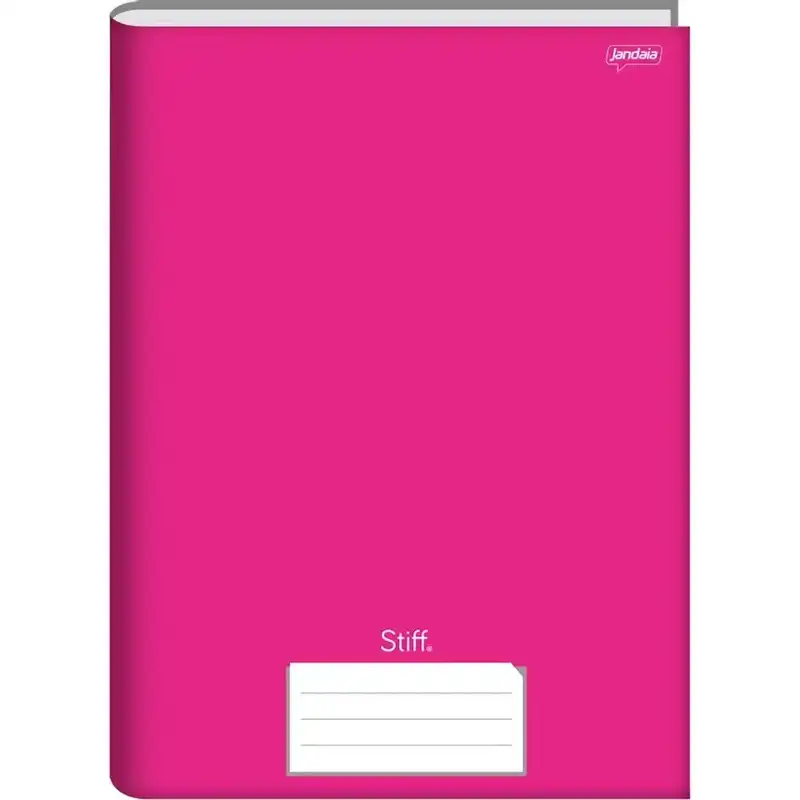 Caderno Brochura Universitário Capa Dura 96 Folhas Rosa Stiff Jandaia - Pacote com 5 Unidades