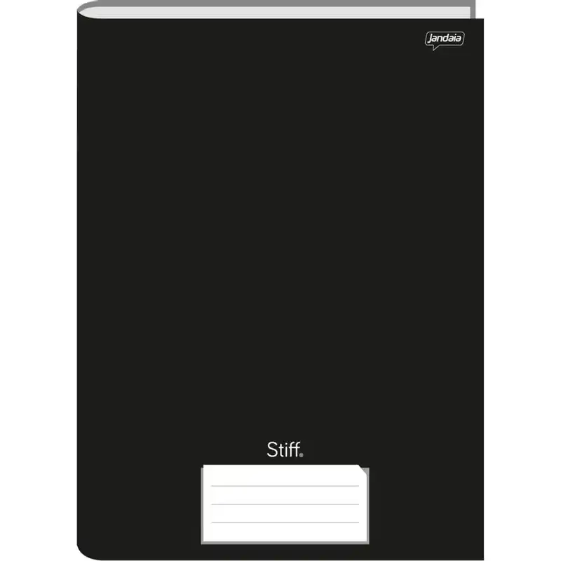Caderno Brochura Universitário Preto Capa Dura 96 Folhas Stiff - Pacote com 5 Unidades