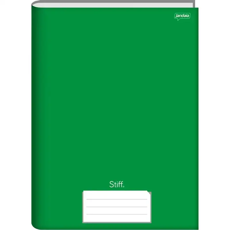Caderno Brochura Universitário Verde Capa Dura 96 Folhas Stiff - Pacote com 5 Unidades