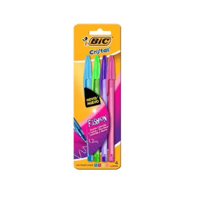 Caneta Esferográfica Fashion 1.2mm Bic - Blister com 4 Cores