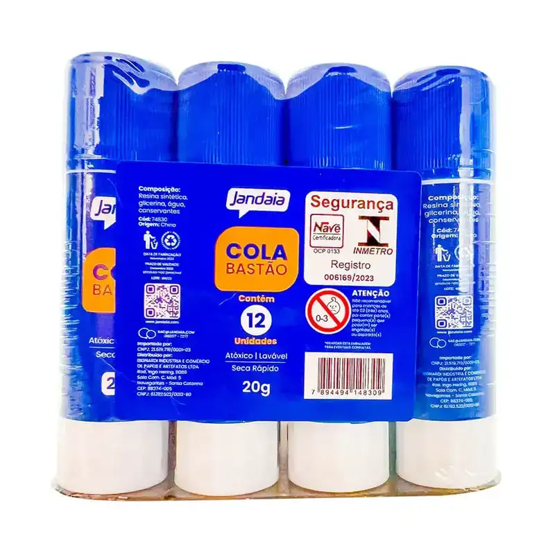 Cola Bastão 20g Jandaia - Pacote com 12 Unidades