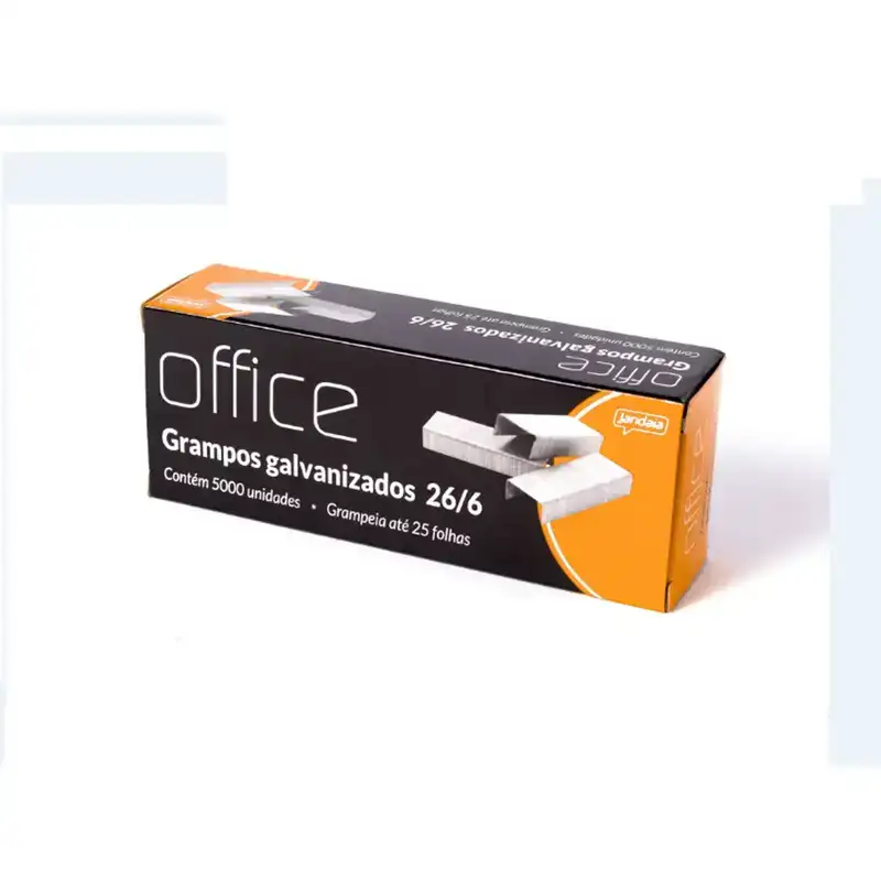 Grampo Galvanizado 26/6 Office - Caixa com 5000 Unidades