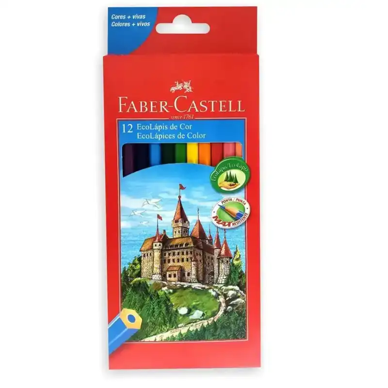 Lápis De Cor 12 Cores Faber-Castell - Pacote com 12 Estojos