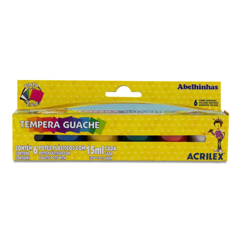 Tinta Guache 15ml Acrilex - 6 Cores