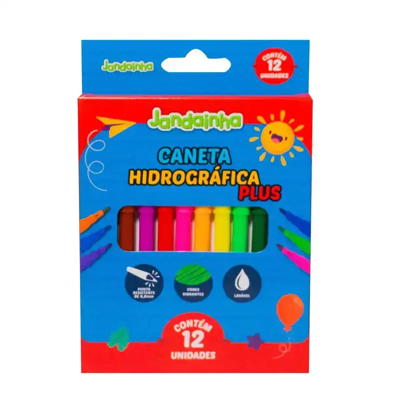 Canetinha Hidrográfica Plus Jandainha - Estojo com 12 Cores