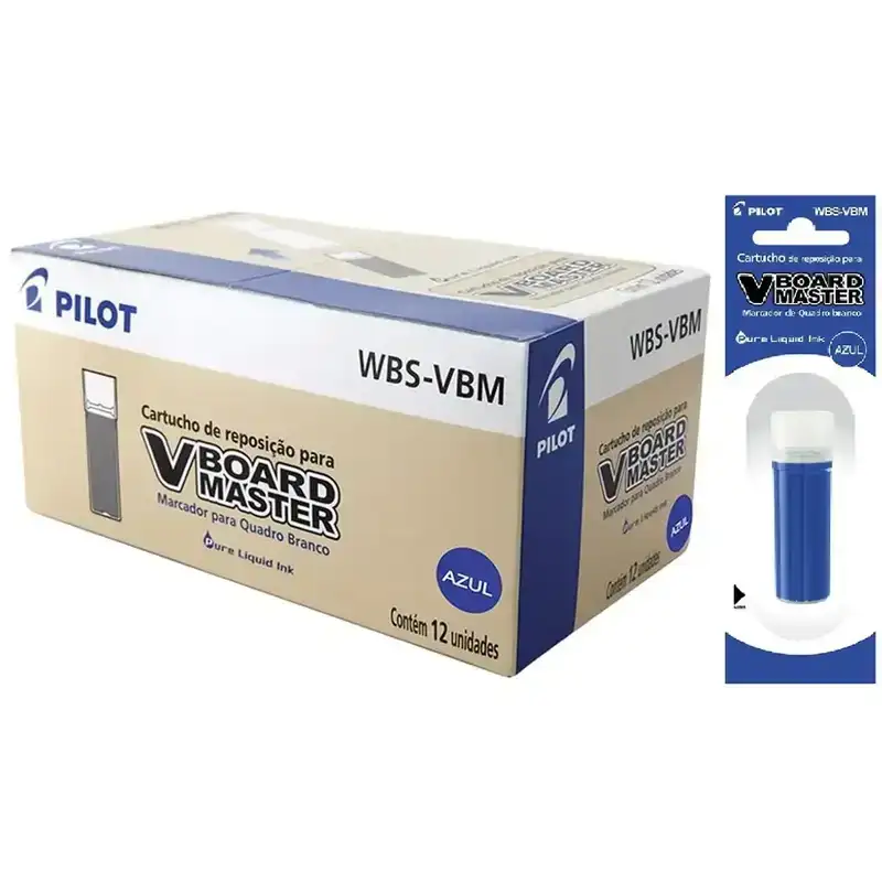 Refil Pincel Para Quadro Branco Azul Pilot - Caixa com 12 Unidades